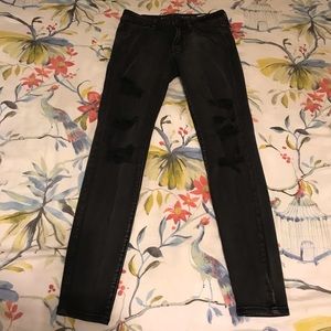 American Eagle Black Distressed Jeggings